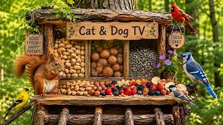 🔴LIVE Cat & Dog TV Bird Feeder 🐿️ Cardinals, Blue Jays, Goldfinches | Nature Sounds, Sleep, 4K screenshot 3