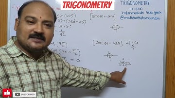 #trigonometry #intermediatefirstyear  TS Mathematics-1A  EX:6(a), 6(b), 6(c) Complete solutions