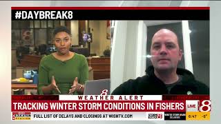 Tracking winter storm conditions in Fishers, Indiana