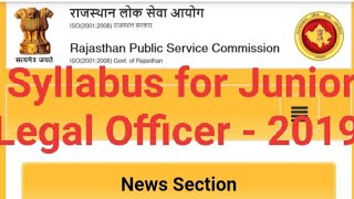 Syllabus for Junior Legal Officer - 2019