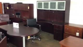 BOSS Executive U-Shaped Desk, Mahogany... Liquidation Deal