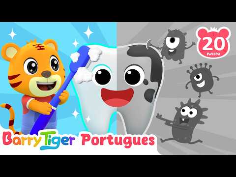 🪥 Escovar os Dentes e Hábitos Saudáveis 😄 | Canções Infantis | BarryTiger em Português