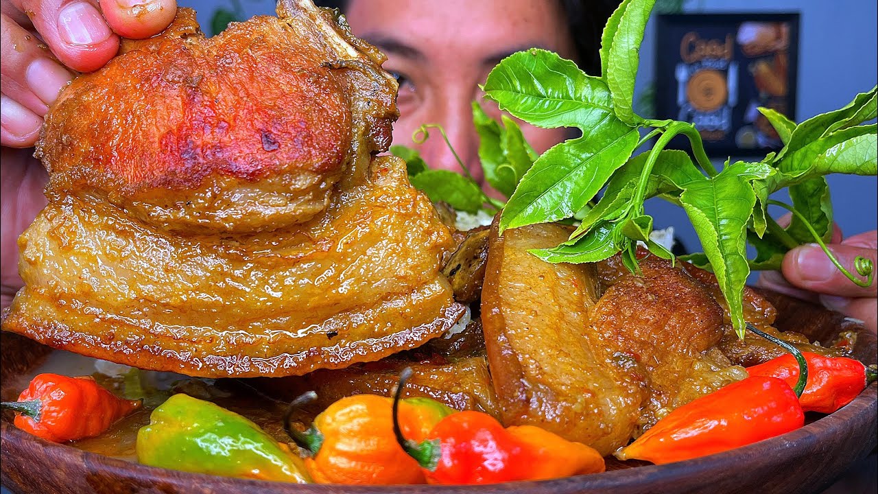 PORK Belly🐖 & Ribs🥩 With 6 King Chilli🌶️ Vawksa Asmr Mukbang🍱