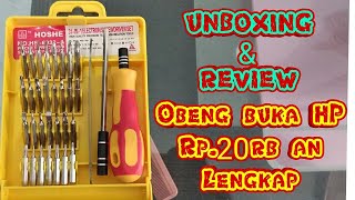 Unboxing & Review Obeng Hoshe HS-6032-A  bongkar HP murah