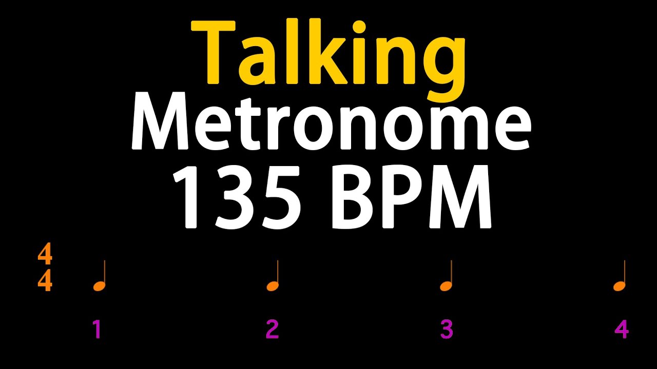 135BPM Talking Metronome (Quarter Note) 人聲節拍器 YouTube