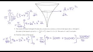 2016 AP Calculus AB FRQ #5 - Area and Volume