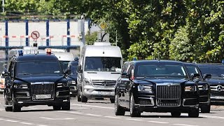 Кортеж Aurus Путина в Женеве Russian President Vladimir PUTIN motorcade in Geneva Summit