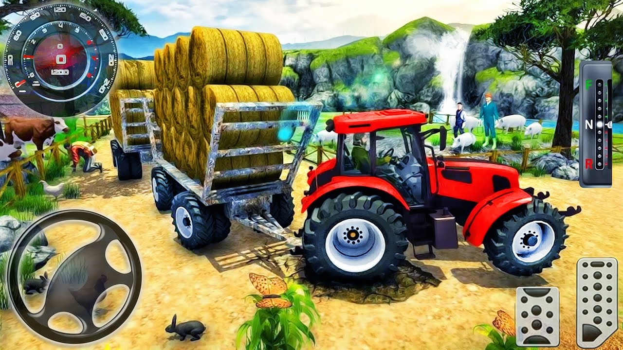 Hill Cargo Tractor Trolley Driver - Farming Simulator - Android GamePlay