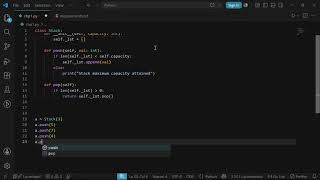 Stack implementation in python 