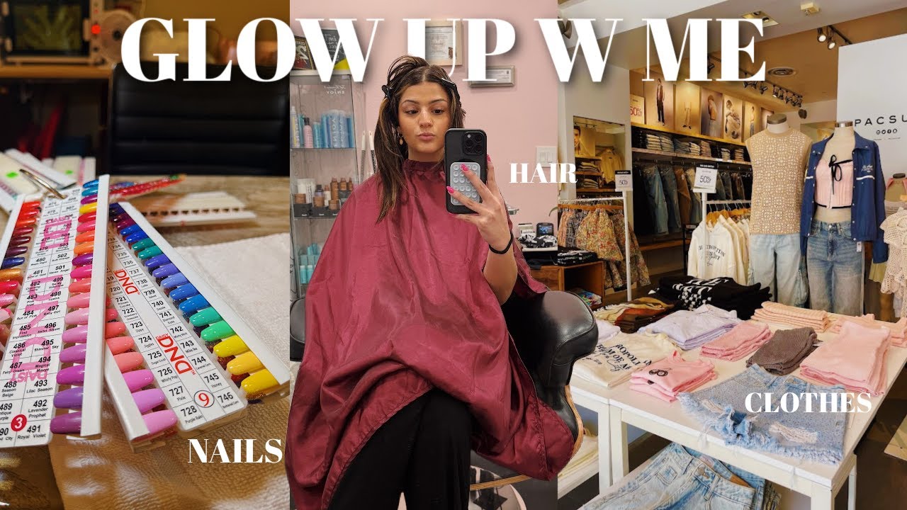 GLOW UP WITH ME +hair tips (hair , nails ,clothes) - YouTube