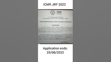 ICMR JRF 2022 #icmrjrf #icmrjrf #icmrjrf2022