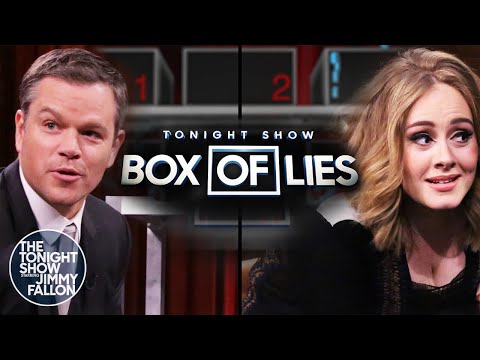 Tonight Show Box of Lies with Matt Damon and Adele