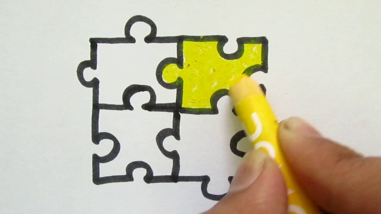 How to Draw a Puzzle Piece | Drawing Tutorial | Kids Room - YouTube