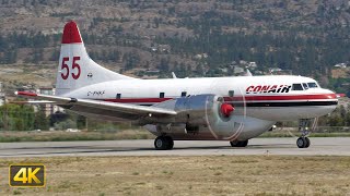 Conair CV580 Tanker 55 landing &amp; Tanker 44 takeoff at CYYF Airport