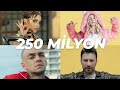 250 Milyon İzlenmeyi Geçen Türkçe Şarkılar (En çok dinlenen Türkçe Şarkılar) Tüm Zamanlar  2025