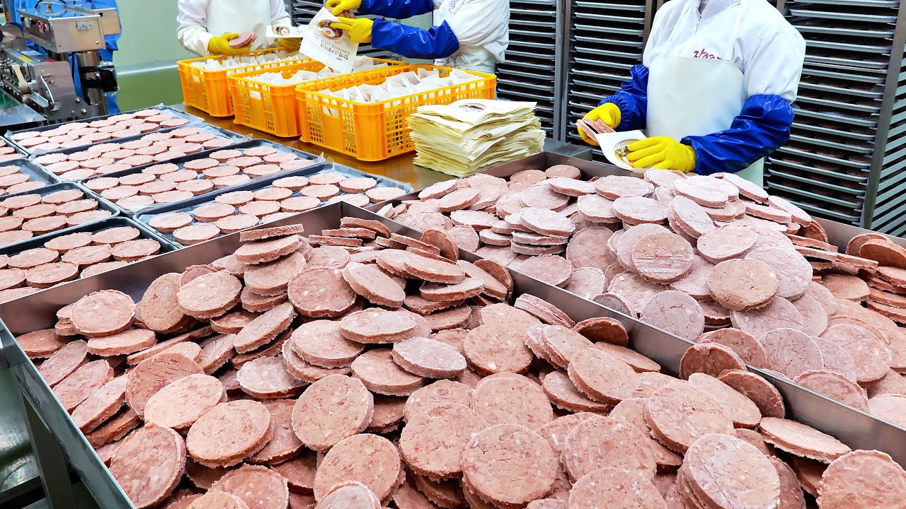 ⁣레스토랑 퀄리티의 돈까스 함박?! 안전원료 밀계빵 ! 함박스테이크, 돈까스 대량생산 | How Hamburg Steak, Pork Cutlet are made