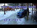 EV range loss without pre-heat in -17°F (-27°C) weather. Cold morning drive in 2020 Chevy Bolt EV.