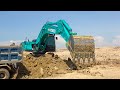 Amazing Excavator Kobelco SK380XDLC & Kobelco SK260LC Londing Dump Truck - Operator Anogiatis