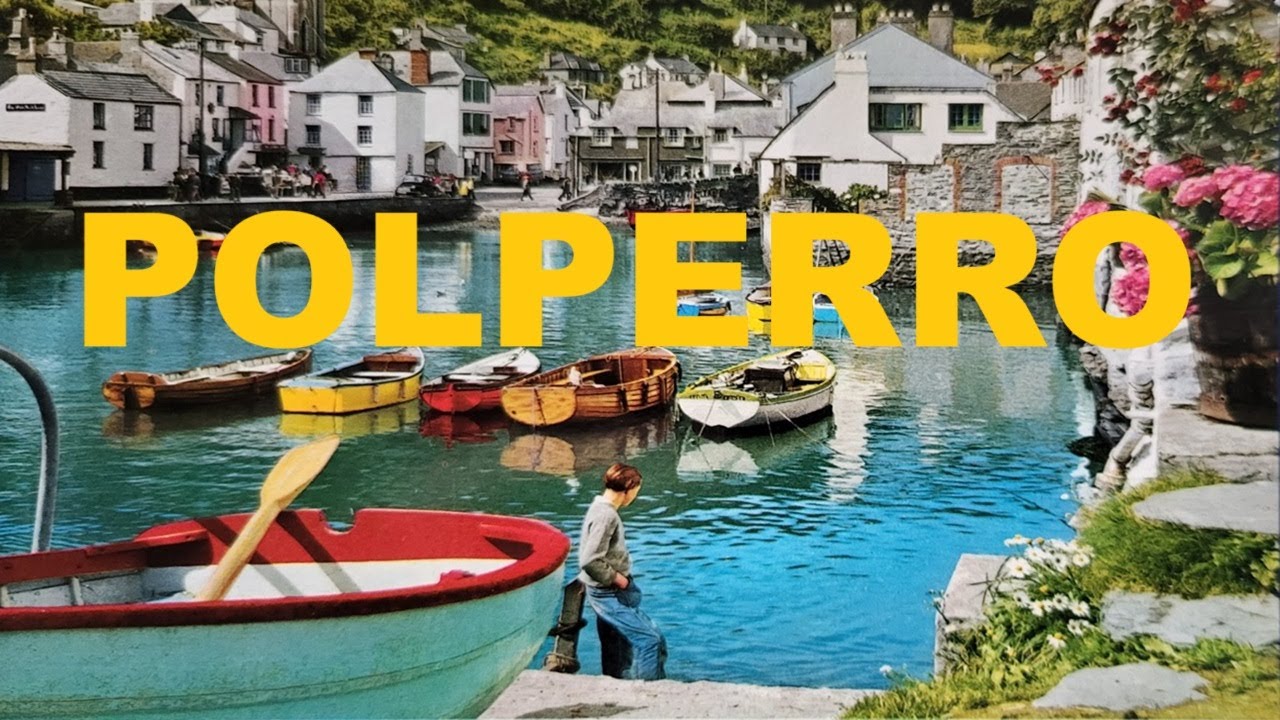 Vintage postcard views of Polperro Cornwall England.