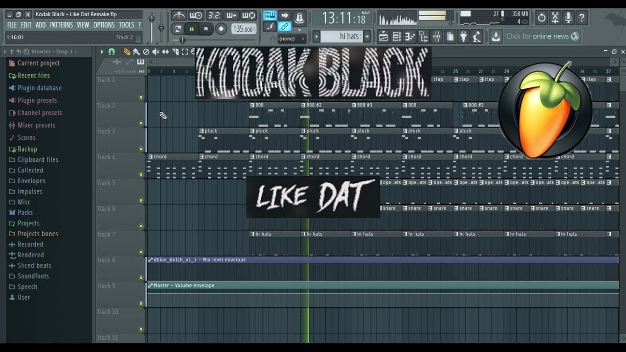 Kodak Black "Like Dat" FL Studio Remake (FLP Download