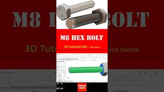Tutorial #008:  M8 Hex Bolt #3d #solidworks #tutorial #cad #drawing #engineering   #design