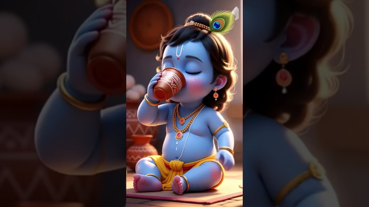 dudhu piyenge hm dudhu piyenge little god krishna 🍼 