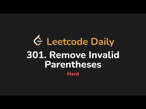 301. Remove Invalid Parentheses | Leetcode Daily - Python
