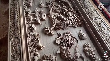 Cá Chép Hóa Rồng #Đục CNC #Chạm CNC # MÁY CNC #Tranh Gỗ