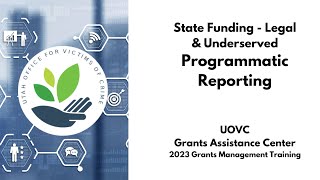 Legal & Underserved State Quarterly Reporting | UOVC GMT 2023