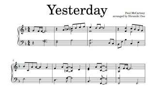 Yesterday / The Beatles【pianosolo sheet music】 - YouTube