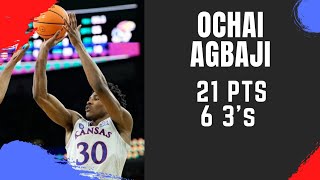 Ochai Agbaji Highlights vs. Villanova | 4\/2\/22 | 21 Pts, 6 Threes