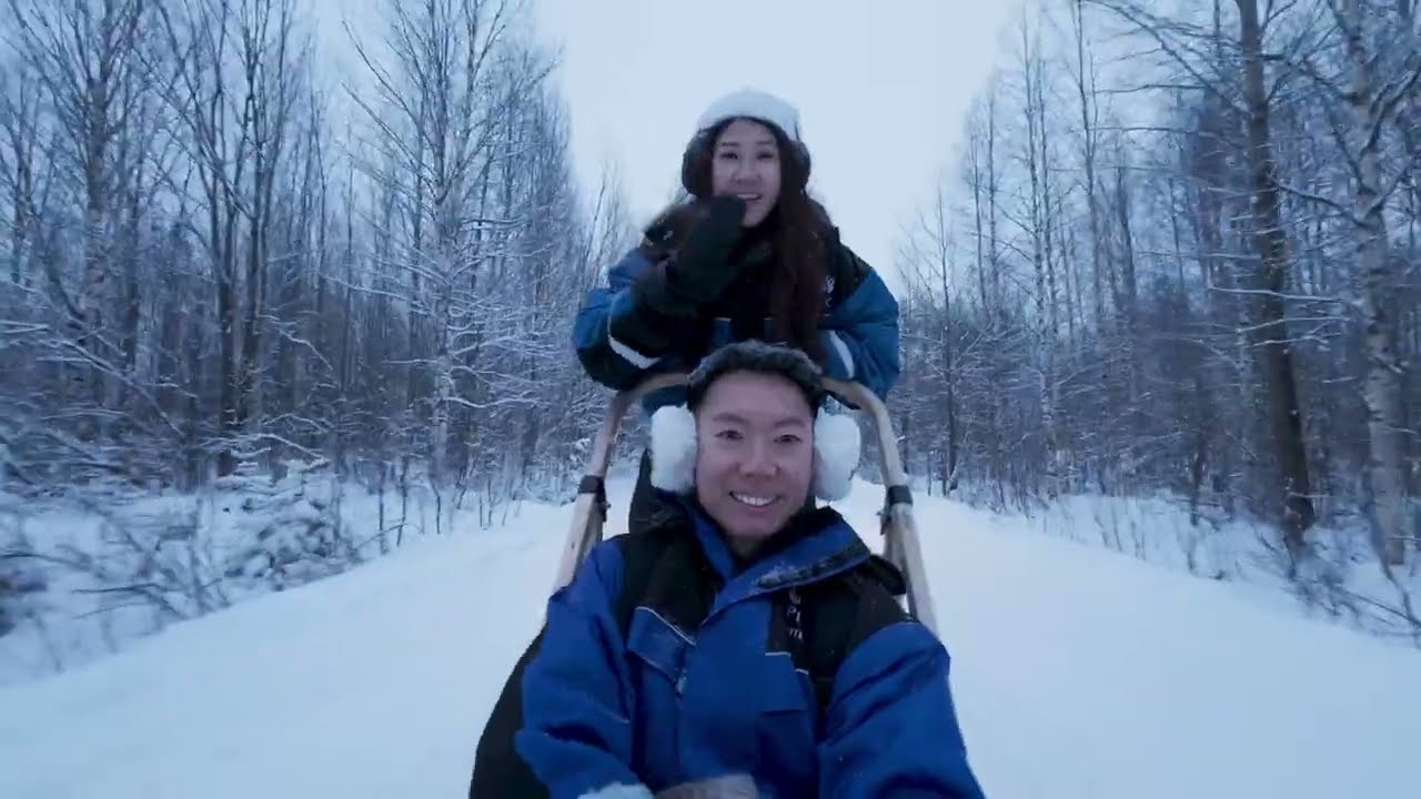 终于见到圣诞老人啦！哈士奇雪橇也太梦幻了...| 芬兰VLOG Part1