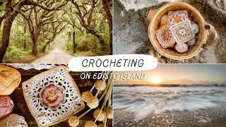 Crocheting on Edisto Island 🌴 || Island Stroll CAL 🌺 || Cozy Beach Vlog 🌊 || Crochet With Me 💗