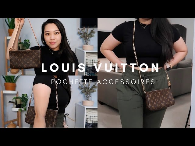 Adding an LV Charm Chain adds some extra length and glam to an old model  Pochette Accessoires. The bag instantly becomes more wearable and more chic.