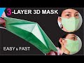 New Design | Easy And Fast 3 LAYERS 3D Face Mask Sewing Tutorial | NO FOG ON GLASSES