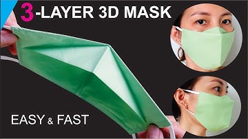New Design | Easy And Fast 3 LAYERS 3D Face Mask Sewing Tutorial | NO FOG ON GLASSES