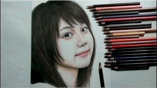 有村架純を描いてみた【色鉛筆画】似顔絵 - YouTube