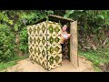 Daily life of a 14yearold single mother  building outdoor toilet from bamboo house