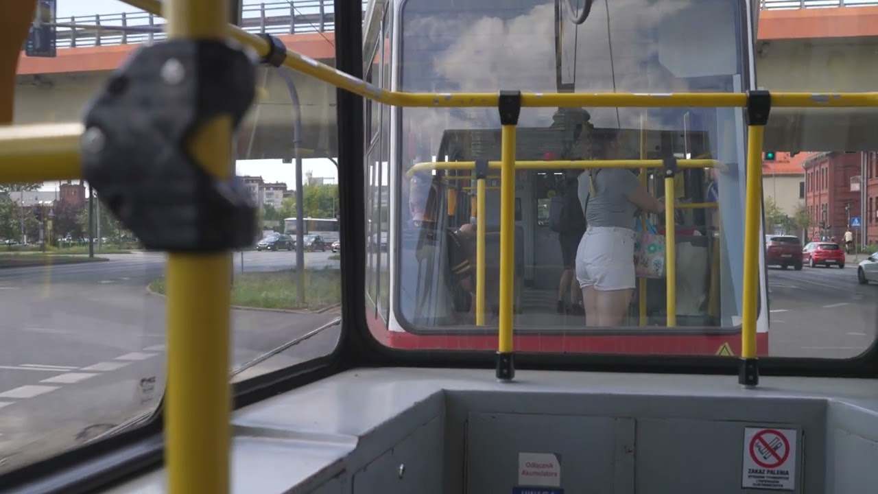 Poland, Bydgoszcz, tram 6 ride from Fordońskie to Plac Praw Kobiet