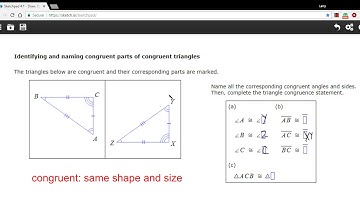Identifying congruent parts of congruent triangles