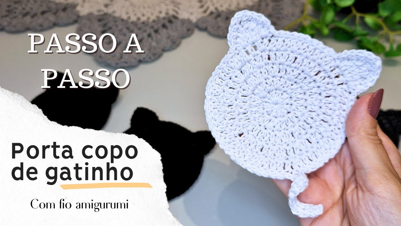 Porta copos em crochê passo a passo