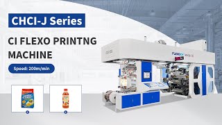 6 color ci drum flexographic printing machine for Flexible packaging