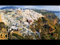 4K Santorini, Fira Sunset Walk | Greece