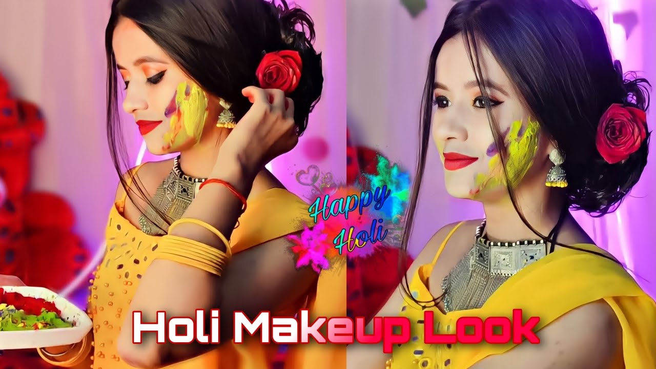 HOLI MAKEUP TUTORIAL | Affordable Look | শুভ হোলি 
