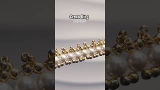 Crown ring 👑 #beadedjewelry #tutorial #diy #preppy