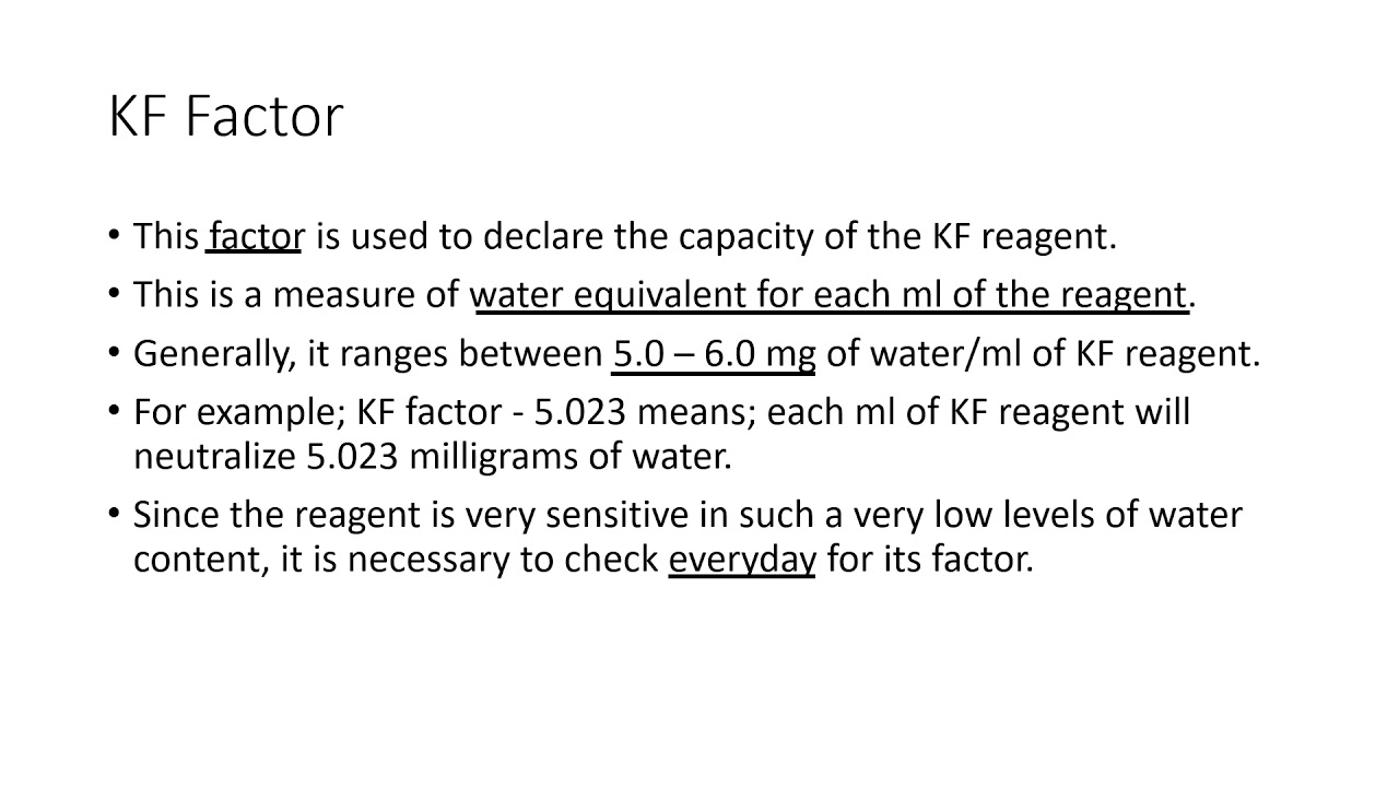 Water content by Karl Fischer Titration