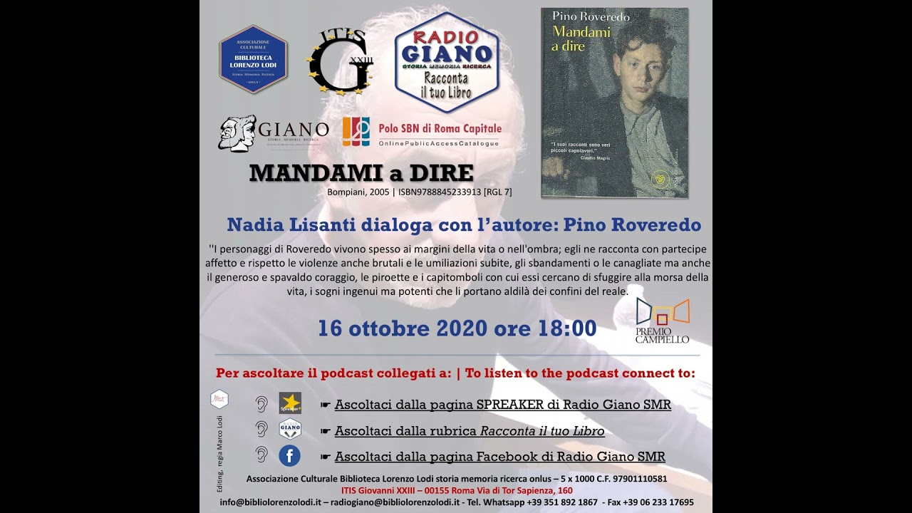 MANDAMI A DIRE | Pino ROVEREDO (1954-2023)