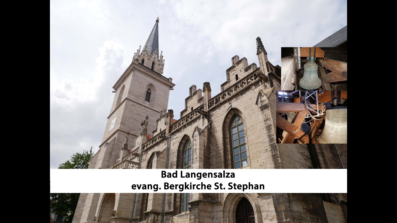 Bad Langensalza [D.-LSZ] - evang. Bergkirche St. Stephan, Geläutepräsentation (Turmaufnahme)