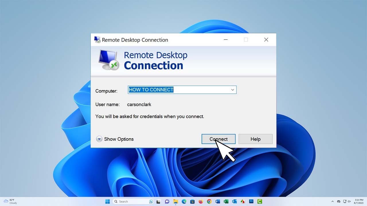 How to Access a Remote Desktop Connection from Windows 10 to Windows 11 Pro.