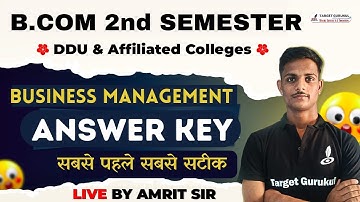 Business Management -1 Answer Key | DDU B.Com 2nd Semester Exam 2024 | Paper Solution